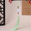 Pingente de Lótus com Franjas, Estilo Chinês Tradicional Hanfu Qipao Acessório de Broche, Ornamento Pendente para Bolsas, Carros ou Cintura