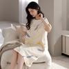 Camisón de Mujer Verano Nuevo Algodón Puro Delgado Talla Grande Pijama Juguetón Lindo Dibujo Animado Cómodo Ropa de Exterior Ropa para el Hogar para Mujeres