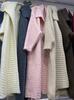 Suéter cardigan de malha pesado suave outono e inverno casaco longo estilo preguiçoso solto grande lapela design casaco