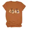 T-shirt feminina europeia fofa e divertida da Amazon, com quatro fantasmas, morcegos, estrelas, livro, gola redonda e manga curta