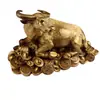 Adorno de Vaca de Cobre Puro Vaca del Zodiaco Vaca Acostada Búfalo de Agua Sala de Estar Hogar Feng Shui Decoración Casa Adosada Toro de Bolsa de Valores Adorno