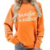 Clima de Suéter Estampado Gola Redonda Tops Femininos Moletom Fornecimento para Exportação Outono e Inverno Solto e Versátil Amazon