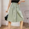 Culottes de pierna ancha para mujer Verano 2025 Nuevo Cintura alta Delgado Suelto Versátil Estilo coreano Pantalones medianos Shorts Culottes de cinco puntos