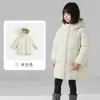 Chaqueta de plumón para niños Estilo coreano Nuevo estilo Unisex Mediana y Grande Niños Longitud media Engrosada Con capucha Pato blanco Ganso Chaqueta acolchada