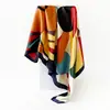 Lenço de Cabeça para Comércio Exterior 90cm Lenço de Seda Atacado Clássico Estampado Europeu e Americano Lenço Quadrado Grande Xale Transfronteiriço Feminino Atacado