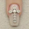 Acessórios para Nail Art Cruz Coração de Corvo Cruz de Liga Retro com Strass 3D para Nail Art Atacado