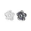 Prata de lei S925, estilo vintage, entremeios de flor de pessegueiro dupla face, entremeios em formato de flor, para montagem de pulseiras com contas DIY, tecelagem de cordões e acessórios de pulseira de cristal
