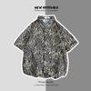 Pingente fora da camisa masculina ruffian de praia americana bonito retrô sabor de Hong Kong vintage antigo floral camisa moda atacado