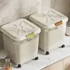 Contenedor de arroz transfronterizo para uso doméstico, a prueba de insectos, a prueba de humedad, sellado, cubo de almacenamiento de arroz de grado alimenticio, caja de almacenamiento de granos