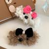 Lindo Pasador para el Cabello de Perro con Lazo de Felpa para Mujer Invierno Flequillo Lateral Clip BB para el Cabello Horquilla para el Cabello Tocado Infantil Accesorios para el Cabello