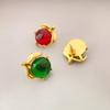 Pendientes de tuerca de aguja de plata 925 con forma de rama dorada de moda fresca de estilo nuevo japonés y coreano con temperamento de esmalte incrustado para mujer Venta al por mayor