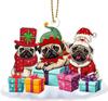 Cross-border Amazon novo chapéu de Natal gatinho filhote de cachorro acrílico decorações quarto de carro pingente