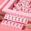 Mini Set de Mahjong de Viaje Portátil Pequeño Dibujos Animados Mini Mahjong Popular para el Hogar para Jugar a Mano