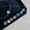 Pulsera Trenzada de Cristal Luna Azul Hilo Ajustable Pulsera de Pareja Regalo Joyería Azul Diseño de Nicho