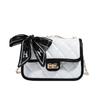 Bolso de Cadena Acolchado Estilo Coreano Bolso Sobaco para Mujer 2025 Verano Nuevo Bufanda de Seda Bolso de Hombro Costuras en Color Contrastante Bolso Cruzado para Mujer