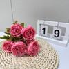 Nuevo Ramo de Cinco Cabezas Peonía Adornos para el Hogar Hotel Flores de Seda Apoyos de Fotografía de Otoño Flores para Sostener Outlet de Fábrica