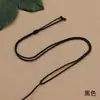 Corda de Colar Móvel com Nó Simples Plana DIY Corda de Colar Fina Tecida à Mão Estilo Étnico Corda com Pingente de Jade
