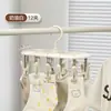 Cabide para Roupa de Bebê para Uso Doméstico, Varal para Secar Roupa Íntima e Calças de Bebê, Clipes Multicamadas para Secar Meias, Varal Multifuncional
