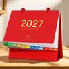 Decoración de Escritorio de Oficina Estilo Minimalista Año Nuevo 2027 Año de la Oveja Calendario Mensual de Cuadrícula Grande con Páginas Interiores
