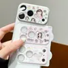 Funda de cerámica linda y elegante con diseño de elefante de dibujos animados para Apple 17P/17PM/18P/18PM con protector de lente integrado de cobertura total de alta definición