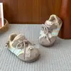 Zapatos De Xun para Niñas 2025 Otoño Nuevos Zapatos Infantiles Tenis Forrados de Felpa Estilo Ballet para Bebé Casual Zapatos Agan