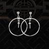 Pendientes de Plata de Ley S925 Soporte Vacío Estilo K Simple DIY Pendientes Geométricos Pendientes Portador Vacío de Cera de Abeja Perla de Imitación Portador de Oreja