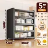 Armário de armazenamento de chão para cozinha e sala de jantar com porta, armário de armazenamento com porta, micro-ondas, forno, panela, armário de armazenamento de função multicamada, prateleira