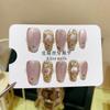 Uñas Postizas Buccheri Moradas Color Nude Primavera y Verano, Hechas a Mano Puras, Lujo Ligero de Gama Alta, Fototerapia, Venta al por Mayor, Arte de Uñas Portátil