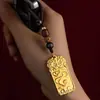 Método Antigo Dourado Herança Nuvens Auspiciosas Significado do Presente Qilin Atrai Bênçãos Pingente Não Desbota Pingente de Chaveiro Pequeno Presente