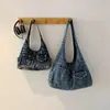 Bolso de Mezclilla de Nicho para Mujer, Gran Capacidad, Bolso de Mano para Estudiante para Clase, Versátil, Casual, Bolso Tote de un Solo Hombro para el Trabajo