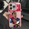 Estrellas de Fútbol Transfronterizas Son Adecuadas para Fundas de Teléfono Móvil Europeas y Americanas Apple 15Plus y 16Promax Iphone17 Elegante 14 Moda 13
