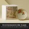 Prato de Frutas com Pé Alto em Freixo, Prato de Frutas Secas em Cerâmica, Prato para Lanches de Chá, Prato Display de Lanches com Flor de Magnólia Pintada à Mão, Prato de Lanches Doméstico