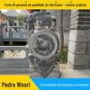 Home pátio ao ar livre decoração de arte tradicional decoração da porta de entrada Lotus animal escultura bluestone tambor par de pedra