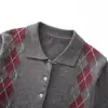 Ropa de Mujer al por Mayor Transfronteriza Estilo Europeo y Americano Moda Versátil Ropa de Abrigo Primavera 2026 Nuevo Tejido de Punto con Patrón de Diamantes