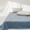 Otoño e Invierno Color Puro Terciopelo de Leche Cama Sábanas de Cama Pieza Única Forro Polar Cálido Terciopelo Coral Colcha Simple Doble Juego de Tres Piezas Dormitorio