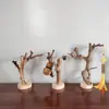 Decoración original de rama de árbol con base adorno para mesa de café juguete hecho a mano soporte de madera maciza para joyería