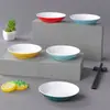 Plato pequeño de melamina nórdica creativa de dos colores plato para el hogar olla caliente vajilla de imitación de porcelana plato para salsa plato para salsa de inmersión plato para condimentos