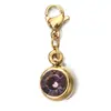 Colgante de Piedra de Nacimiento de Diciembre de Acero Inoxidable de Alta Gama para Collar DIY, Nicho Transfronterizo Europeo y Americano, 6mm