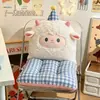 Cojín de Piso Integrado de Cerdo Rosa de Medio Contorno para Persona Perezosa Cojín de Asiento con Soporte Lumbar Cojín de Silla Antideslizante para Oficina Aula Dormitorio Uso en Todas las Estaciones