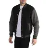 Jaqueta de Baseball Retro Americana Transfronteiriça Masculina Outono Inverno Color Block Acolchoada Casaco Casual Jaqueta Esportiva
