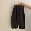 Nuevo atuendo de otoño para niñas: Cárdigan de punto a rayas, suéter gris de manga larga y pantalones de pierna curva - un conjunto de dos piezas para niñas mayores