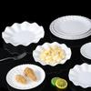 Plato de Melamina Plástico Anticaída Redondo Encaje Plato Restaurante Hotel Resina Melamina Vajilla Blanca