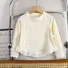 Camiseta interior para niños, Camiseta de encaje con lazo para niñas de primavera y otoño, Top versátil, Ropa de bebé, Ropa para bebés y niños