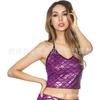 Luji Lingerie Sexy Decote Halter Bronzeamento Estilo Europeu e Americano Casaco Pequeno Sexy Palco 155A