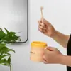 Taza de enjuague bucal de doble capa color macarrón taza de cepillo de dientes a prueba de caídas duradera para pareja estudiante dormitorio taza de cepillo de dientes para el hogar engrosada
