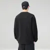 Moletom moderno e novinho com gola redonda, design de retalhos para primavera e outono, estiloso e simples, top casual versátil para homens