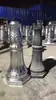 Base de Lámpara Hexagonal Negra de Hierro Fundido para Exteriores Base de Columna Romana Accesorios para Lámpara de Calle Kit Decorativo Aluminio Fundido Lámpara de Jardín