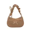 Bolso de Hombro Cuadrado Pequeño para Mujer Estilo Coreano con Lazo, Fresco y Moderno, Versátil, Estilo Casual de Nicho, Bolso de Hombro de Moda