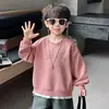 Sudadera para Niños Estilo Primavera y Otoño 2026 Nuevo Estilo Genial Top Infantil Falso Dos Piezas Niño Estilo Coreano Moda Capa Base