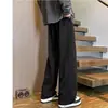 Pantalones deportivos de sudor versátiles de marca de moda exclusiva transfronteriza para hombre, primavera y otoño, pantalones grises retro americanos de pierna ancha con caída para adolescentes